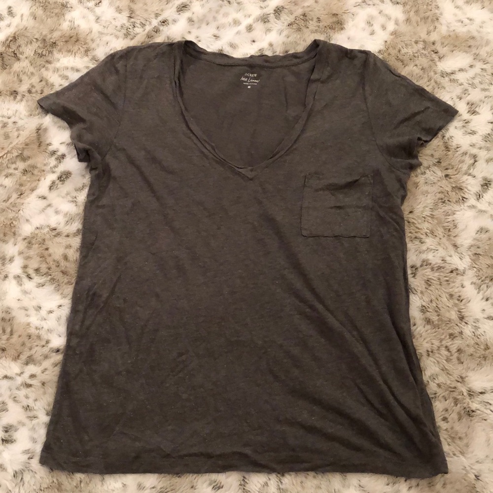 J.Crew Linen V-Neck T Shirt